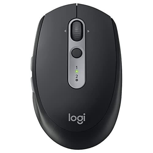 Image of Logitech M590 Silent Wireless Mouse, Multi-Device, Bluetooth Or 2.4GHz Wireless Mouse with USB Unifying Receiver, 1000 Dpi Optical Tracking, 2-Year Battery Life, PC/Mac/Laptop - Black Graphite