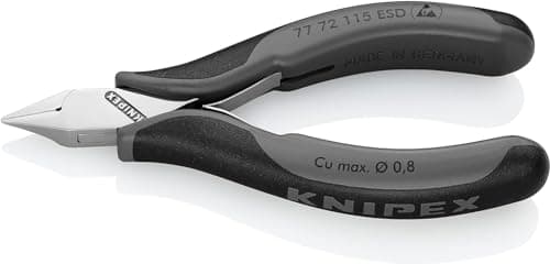 Image of KNIPEX Electronics Diagonal Cutters ESD with Box Joint with Multi-Component Handles 115 mm, 77 72 115 ESD