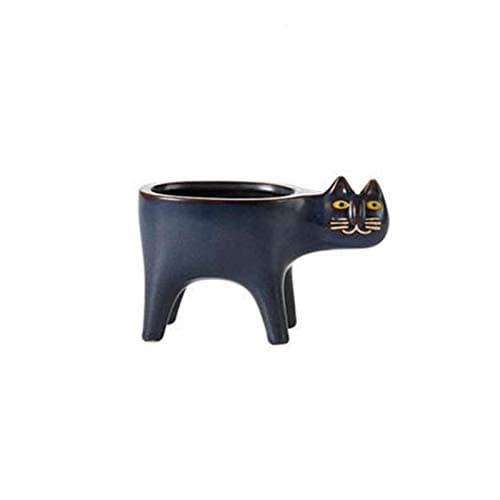 Image of courti Cat Planter,Ceramic Animal Planter Pots, Cute Cat Cactus Flowerpot, Cartoon Animal Ceramic Bonsai Holder Planter Plant Container