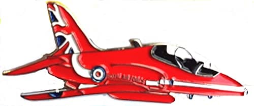Image of GBJUK Red Arrows Hawk Jet Plane Enamel Pin Lapel Badge with Butterfly Clasp Back