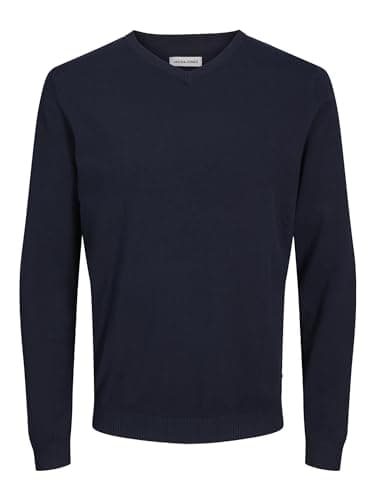 Image of Jack & Jones Jjebasic Knit V-Neck Noos Pullover - Blue - Medium
