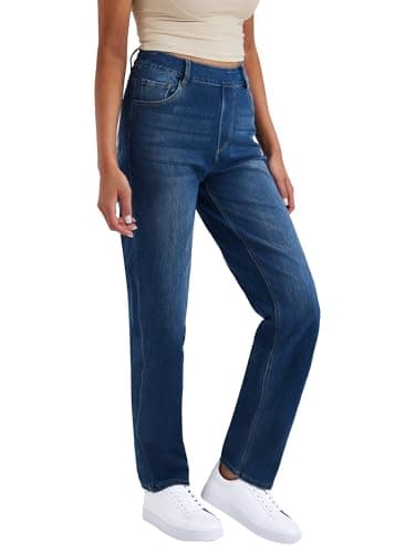 Image of LaiEr Women's High Stretch Yoga Jeans,Skinny and Hip Lifting Pull on Pocket Fitness,Soft and Comfortable Micro Bootcut Pants Suitable for Sports and Fitness Yoga Exercise.(DarkBlueM)