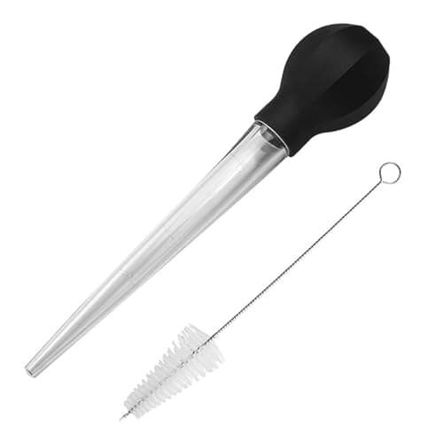 Image of Turkey Baster for Cooking – Heat Resistant Drip Baster with Silicone Bulb & Basting Brush, Food Grade Plastic Tube for Roasting Turkey, BBQ, Marinades, Juices & Holiday Meals