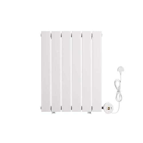 Image of ELEGANT 400W Smart WiFi Thermostatic Electric Radiator, Wall Mounted Designer Panel Heater with 7d/24h Timer & LCD Display, White, 600x452mm