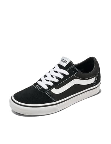 Image of Vans Women's Ward Sneaker, Suede Canvas Black White, 3 UK