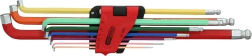 Image of KS Tools 151.4560 Ball Ended Hexagon Key Wrench Set, 108° Angled, 9 pcs.