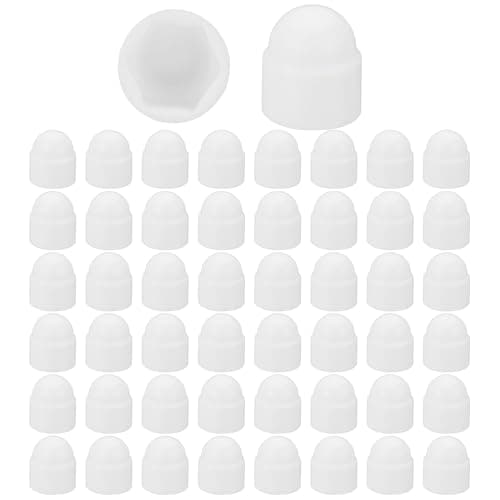 Image of PATIKIL 100 Pcs Hex Nut Cover, M6x10x14mm Nylon Screws Bolt Covers Caps Dome Acorn Hex Head Bolt Protection Cap for Screws Nut, White