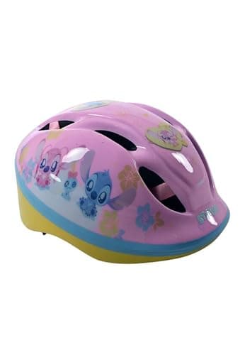 Image of Disney Stitch Kids Bike Helmet - 52-56cm, Dial Adjustable Toddler Helmet for Girls with Ventilation, Extra Lightweight - Officially Licensed Disney Stitch Design for Cycling Safety - Pink