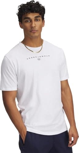 Image of Under Armour Mens Men's Stacked Logo T-Shirt Tops, White / / Black, XL
