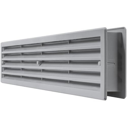 Image of Repa Market 18" x 4" Inch / 450 x 92 mm Grey Plastic Vent Cover – Durable Two-Sided Air Grille for Doors and Furniture – Quick Install Indoor Use for Bathroom, Kitchen, Garage – Quiet Airflow Panel