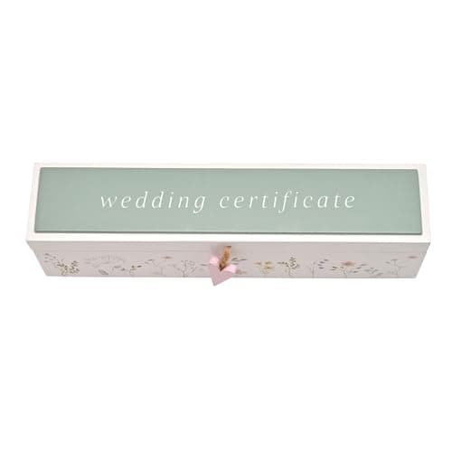 Image of Widdop and Co Love Story Wildflower Certificate Holder | Wedding Certificate Keepsake Box with Floral Design | Romantic Gift for Newlyweds or Engagements