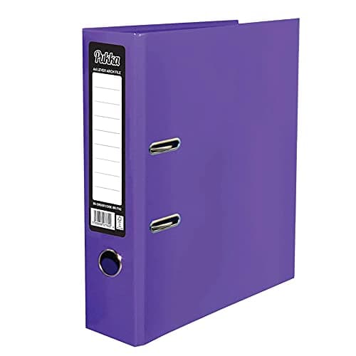 Image of ED Pukka A4 Glossy 2-Ring Lever Arch Files School Work Office 75mm Spine File Organiser (Purple)