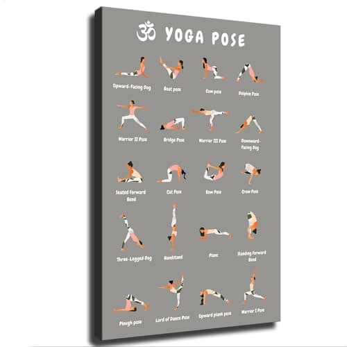 Image of KCDFDVJFBM Yoga Poses Poster for Beginners - Essential Asana Guide & Stretching Chart for Home Gym, Studio or Office | Educational Wall-Art(Unframed,12x18inch(30x45cm))