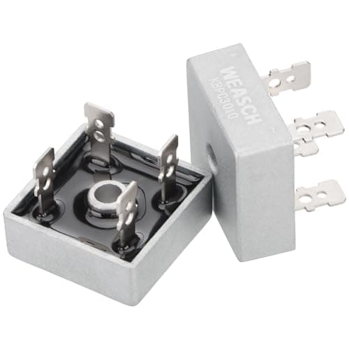 Image of Weasch 2Pcs Bridge Rectifier Diode, KBPC2510, AC to DC, 1000V 25A, 4 Pin, Full Wave Single Phase Metal Housing Bridge Rectifier (2)