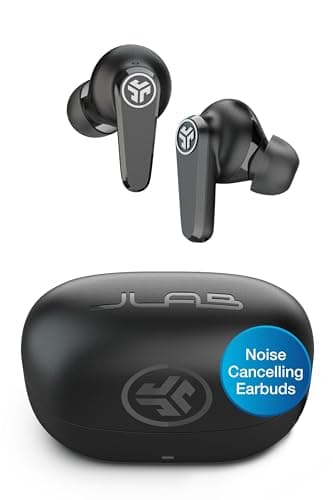 Image of JLab Go Pods ANC True Wireless Bluetooth Earbuds & Charging Case, Hybrid Active Noise canceling + Be Aware for Safe Listening, 26+ Hours Total Playtime, Clear Calls, Custom Sound via App, Black