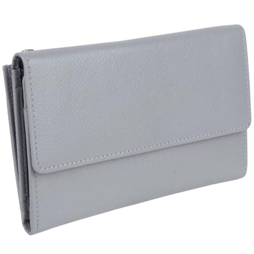 Image of Golunski Leather Ladies Tri-Fold Purse/Wallet - Grey
