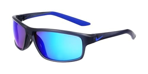 Image of NIKE Sunglasses RABID 22 M N IU8094X - Lightweight semi-rimless, 62mm Lens, MATTE DARK GREY/BLUE MIRROR