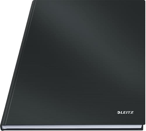 Image of Leitz A4 Lined Notebook, 160 Pages, 80 Sheets of FSC certified 80 g/m² Paper, Sturdy, Scratch-Resistant Hardcover, For Office, School or as a Diary, Solid Series, Black, 46650095