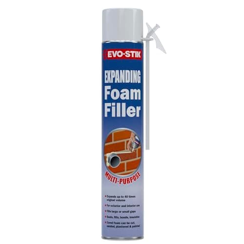 Image of EVO-STIK Expanding Foam Filler, Polyurethane Technology, Fills Seals and Insulates, Waterproof, Excellent Adhesion, Buff, 750ml