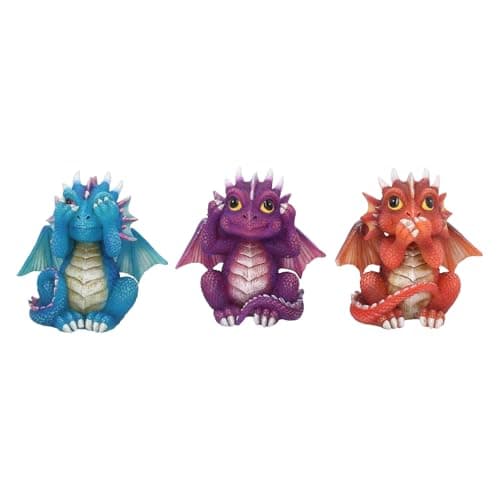Image of Nemesis Now B3756K8 Three Wise Dragonlings Figurine 8.5cm Red, Resin