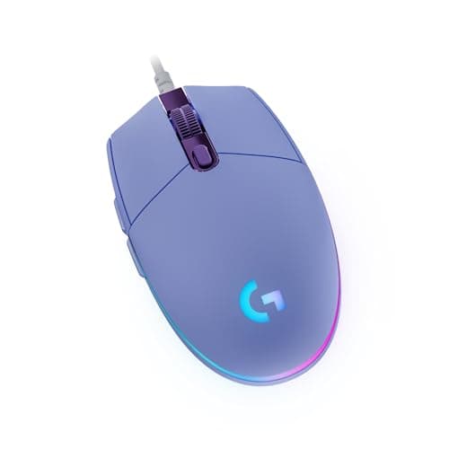 Image of Logitech G203 Prodigy Wired Gaming Mouse, 8,000 DPI, RGB, Lightweight, 6 Programmable Buttons, On-Board Memory, Compatible with PC/Mac - Lilac
