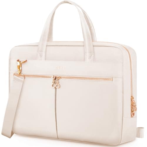 Image of Ferkurn Laptop Bag Case for Women Men Briefcase Messenger Computer Bag with Shoulder Compatible with Macbook Pro/Air, HP Pavilion, XPS, Ideapad, ASUS, Acer, Samsung, Beige, 14 Inch