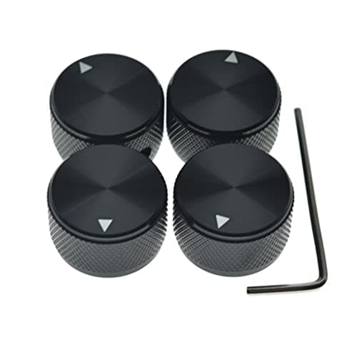 Image of Dopro 4pcs 25 * 15.5mm Aluminium Potentiometer Knobs 1/4" Universal Metal Pot Control Knobs with Indicator & Set Screw for Guitar/Bass/Efffect