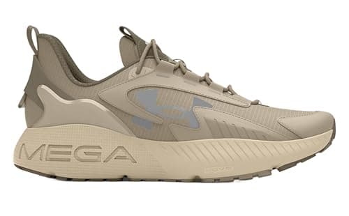 Image of Under Armour Men's UA HOVR Mega 2 MVMNT Sportstyle Shoes Athletic Sneakers (Timberwolf Taupe/Khaki Base/200, US Footwear Size System, Adult, Men, Numeric, Medium, 10)