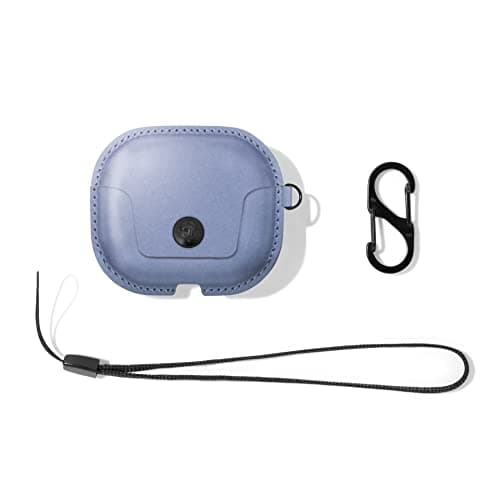 Image of Twelve South AirSnap Gen 3 | Leather Protective Case/Cover with Loss Prevention Clip and Optional Carry Strap for AirPods Gen 3, English Lavender