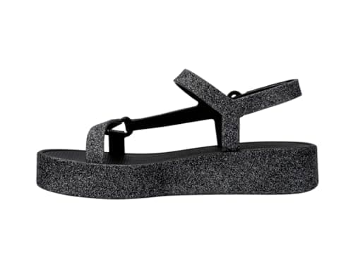 Image of Melissa Sun Downtown Platform II Sandals, Black, 8 UK