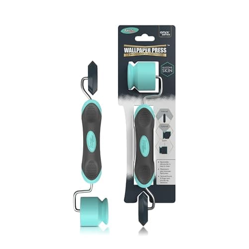 Image of Axus Decor 3 in 1 Wallpaper Tool - Wallpaper Press & Seam Roller - Ergonomic Handle & 6mm Metal Rod - Wallpaper Roller with Removable Silicone Sleeve & Textured Thumb, for Professional & DIY