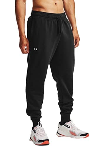 Image of Under Armour Men's Rival Fleece Joggers, Comfortable and Warm Tracksuit Bottoms for Men, Men's Sports bottoms with Loose Fit, 001 black., L