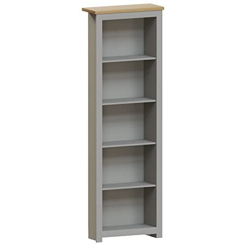 Image of Vida Designs Arlington Bookcase Modern Display Shelves Storage MDF Furniture Grey (5 Tier)