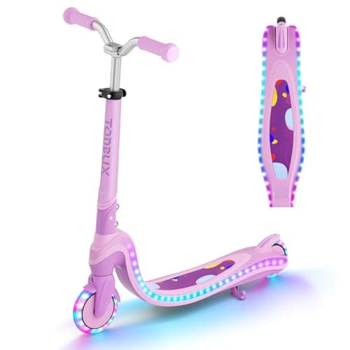 Image of Scooter for Kids Ages 3-12 TONBUX 2 Wheel Kids Scooter with Light Up Wheels & Stem & Deck, 3 Adjustable Height Handle, Lightweight Portable Kick Scooters for Girls Boys Toddler, up to 50kg
