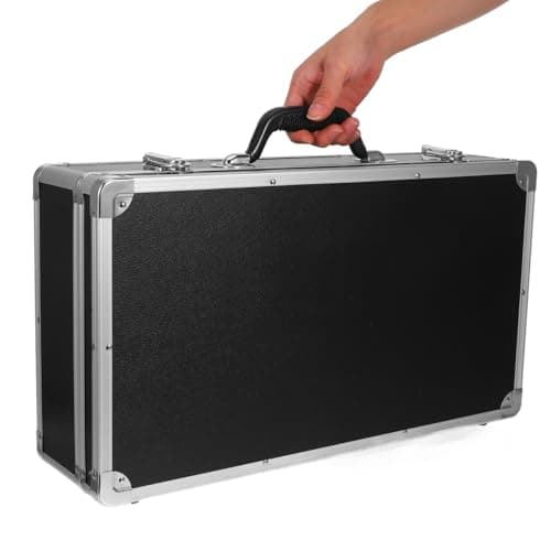 Image of HEMOTON Aluminium Toolbox Portable Hard Storage Case with Foam Inserts Non-Slip Handle Multifunction Parts Organizer for Diy Tools and Accessories 19.7 X 11 X 5.1 Inches