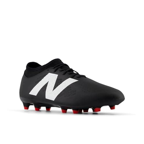Image of New Balance Unisex-Child Tekela Magique Fg V4+ Soccer Shoe, Black/White/True Red, 12.5 Wide Women/11 Men