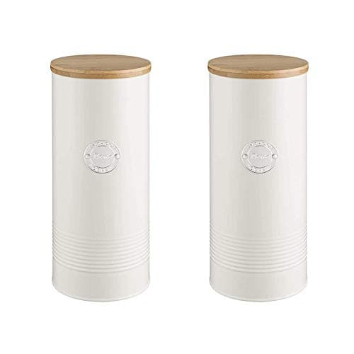 Image of Typhoon Wooden Top Living Pasta Storage Canister 2.5 Litre Cream (Pack of 2)