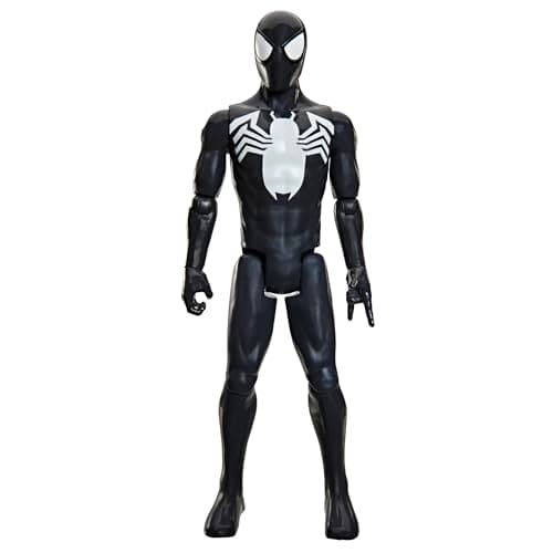 Image of Marvel Spider-Man Titan Series Black Suit Spider-Man Action Figure, 30-cm-scale (12 Inch) Super Hero Toys for Children Ages 4+