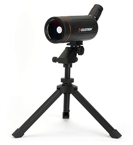 Image of Celestron 52238 Mini Mak 70mm Angled Spotting Scope – Maksutov Spotting Scope – Great for Long Range Viewing – 25–75x Zoom Eyepiece – Multi-Coated Optics – Rubber Armored – Tabletop Tripod Included