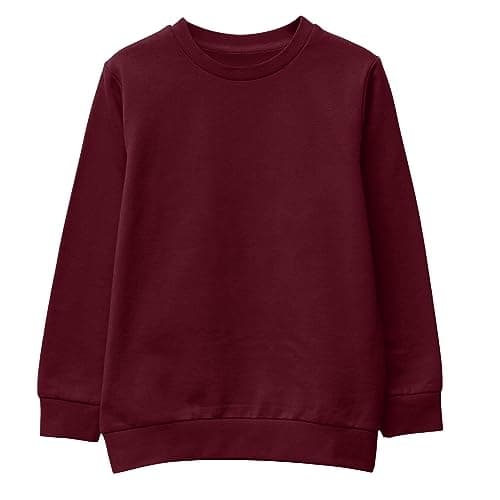Image of L S U Unisex SweatShirt Boys Girls Fleece Jumper Classic Crew Neck Long Sleeve School Uniform Sweater MRN 7-8 Maroon