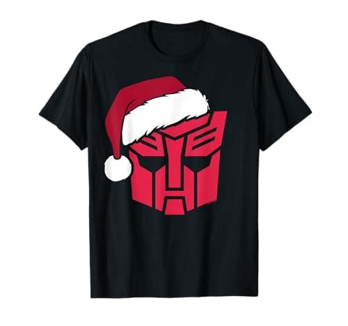 Image of Transformers Christmas Autobots Santa Hat Logo T-Shirt