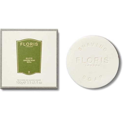 Image of Floris London Elite Shaving Soap Refill (100g) | Hand Wrapped & Finely Milled | Mellow Scent | Contains Moisturising Shea Butter | Vegetable Base | Designed to Leave Skin Soft & Scented