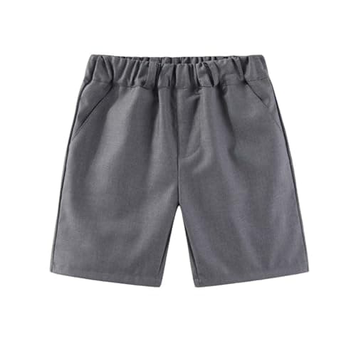 Image of Slxbear Bermuda Shorts for Girls Kids School Uniform Shorts Knee Length Wide Leg Bottoms Lightweight Baggy Solid Preppy Elastic Waist Flat Front Dress Short Pants with Pockets Gray 17-18 Years