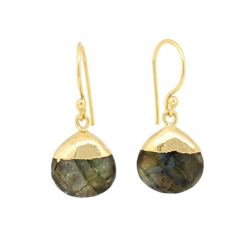 Image of Gempires Natural Labradorite Teardrop Dangle Earrings For Women Dainty Crystal Jewelry Gemstone Handmade Boho Earrings for Women