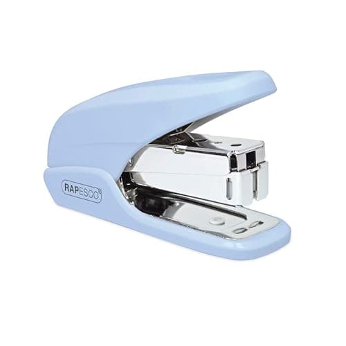 Image of Rapesco 1338 X5-Mini Less Effort Stapler, 20 Sheet Capacity, Powder Blue