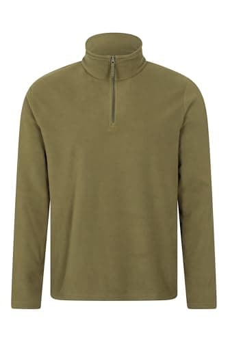 Image of Mountain Warehouse Camber II Mens Half-Zip Fleece - Lightweight & Quick Dry, Breathable Antipill Microfleece - For Spring Summer, Outdoors, Travelling & Hiking Green L