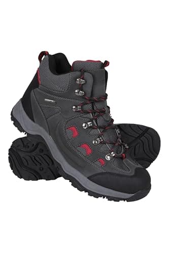 Image of Mountain Warehouse Adventurer Mens Waterproof Boots - IsoDry Shoes with Synthetic Upper, Mesh Lining, Deep Lugs & EVA Cushioning - Spring Summer, Hiking & Outdoors Alloy Grey Adult Shoe Size 9