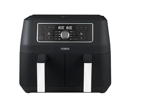 Image of Tower Vortx 8L Dual Basket Air Fryer with Digital Touch Panel, Black, T17181AFR