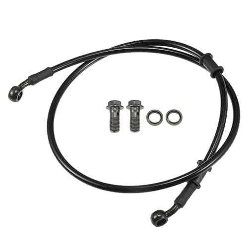 Image of Motoforti Universal Brake Hose Motorcycle ATV Dirt Bike Motocross Braided Hydraulic Brake Line Oil Hose Pipeline, 100cm, Durable, Metal, Black Army Green, 1 Set