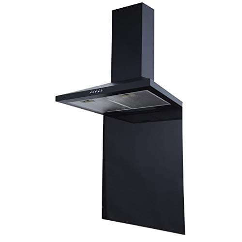 Image of SIA SP70BL Toughened Glass Splashback for Kitchen, Cookers, Hobs, 70cm x 75cm, Heat Resistant, Black